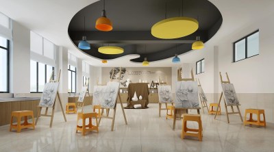 现代美术教室3D模型下载